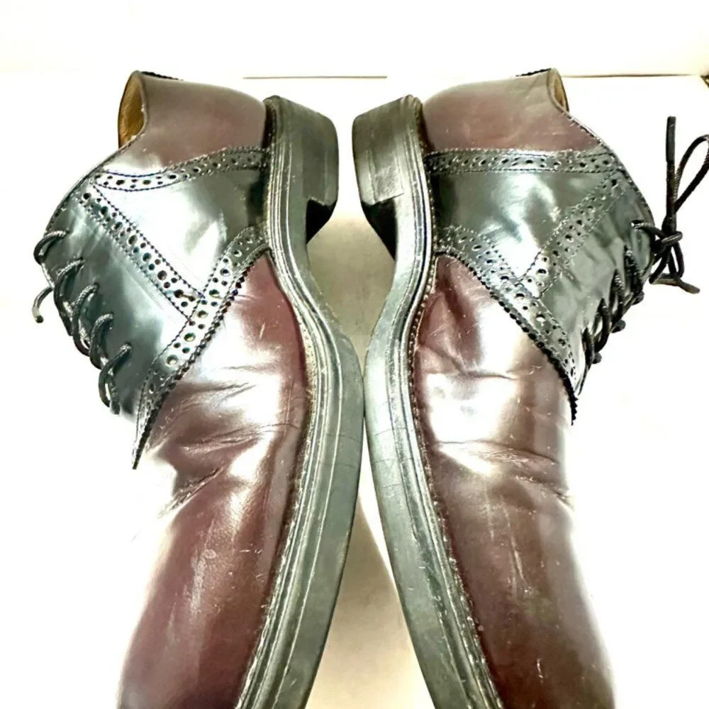 Men’s Bostonian Strada shoes dress burgundy black 9 M